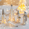 Modern Christmas House Santa Deer Elk Figurine Luminescence Ceramic Christmas Tree Light Decoration New Year Desktop Ornament