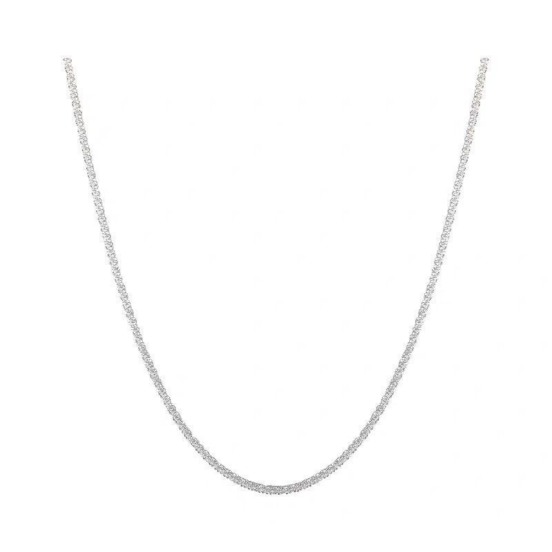 2023 Popular Silver Colour Sparkling Clavicle Chain Choker Necklace Collar For Women Fine Jewelry Wedding Party Birthday Gift