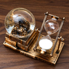 Vintage Tower Luminous Snow Globe with Music Hourglass Crystal Ball Retro Glass Ball Desk Decoration Ornaments Christmas Gift