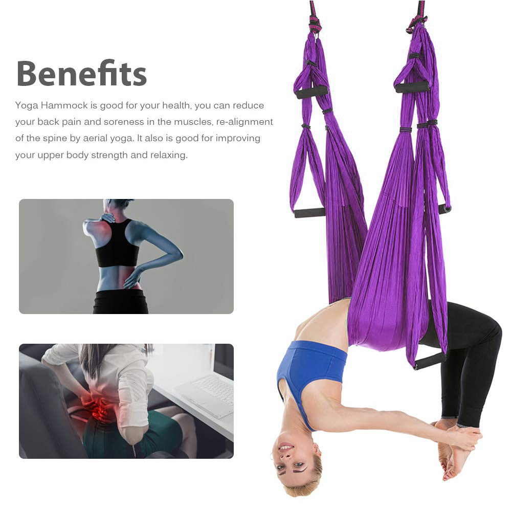 2.5m X 1.5m Aerial Yoga Hammock Swing Yoga Set Belt For Body Building Pilates Workout Fitness Suit For Ceiling Yoga Training