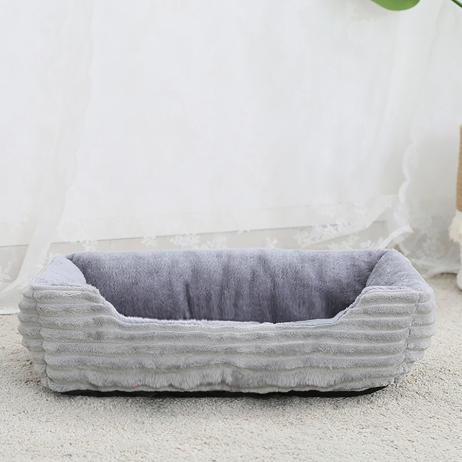 Bed for Dog Cat Pet Square Plush Kennel Medium Small Dog Sofa Bed Cushion Pet Calming Dog Bed House Pet Supplies Accessories