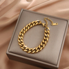 Stainless Steel Fashion Link Chain Bangle Bracelet for Women Exquisite Gold Color Bracelet Jewelry Girl Gift Брелок