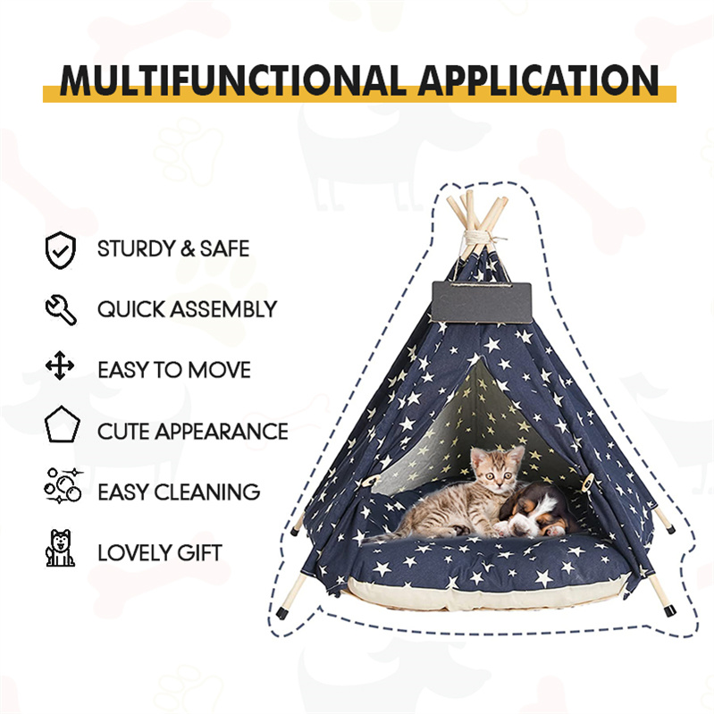 Wholesale Foldable Outdoor Breathable Portable Durable Cat Dog Bed Pet Teepee Tent House