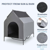  Steel Frame Elevated Dog House Pet Shelter With Waterproof Cove Door For Small Medium Dogs