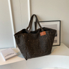 Leopard Pattern Tote Bag Vintage Canvas Shoulder Bag Fashion Big Capacity Handbag For School Work Shopping