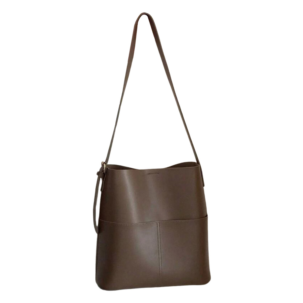 Women Leather Bucket Bag Multi Pocket PU Crossbody Bag Versatile Shoulder Tote Bag Satchel Hobo Bag Outdoor Travel Bag