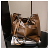 Shoulder Side Bags for Women Vintage Solid Color Simple Large Capacity Big PU Leather The Latest Handbags Travel Totes