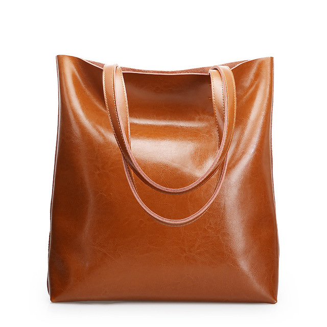 Cow Leather Bag Ladies Genuine Leather Handbags Big Women Bag Large Vintage Female Office Hand Shoulder Bags For Women Tote