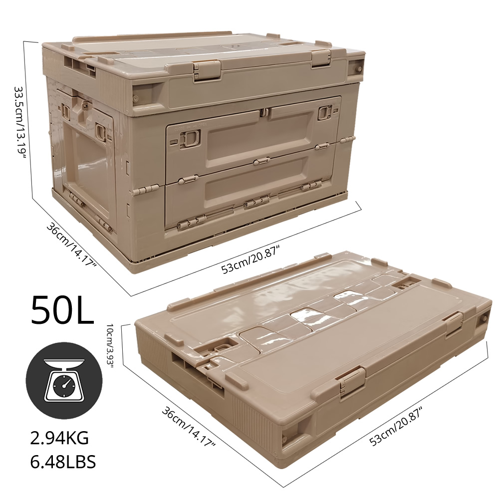 Waterproof Outdoor Storage Box Multi-function Folding Plastic Storage Box Camping Best Selling 50L Plastic Container Custom Logo