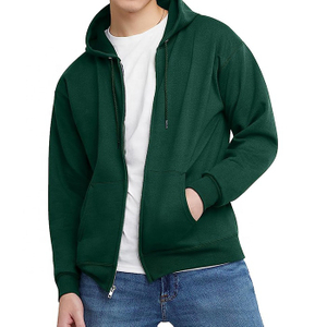 Wholesale Puls Size Men's Hoodies Full Zip Up Custom Print Logo Hoodie For Man