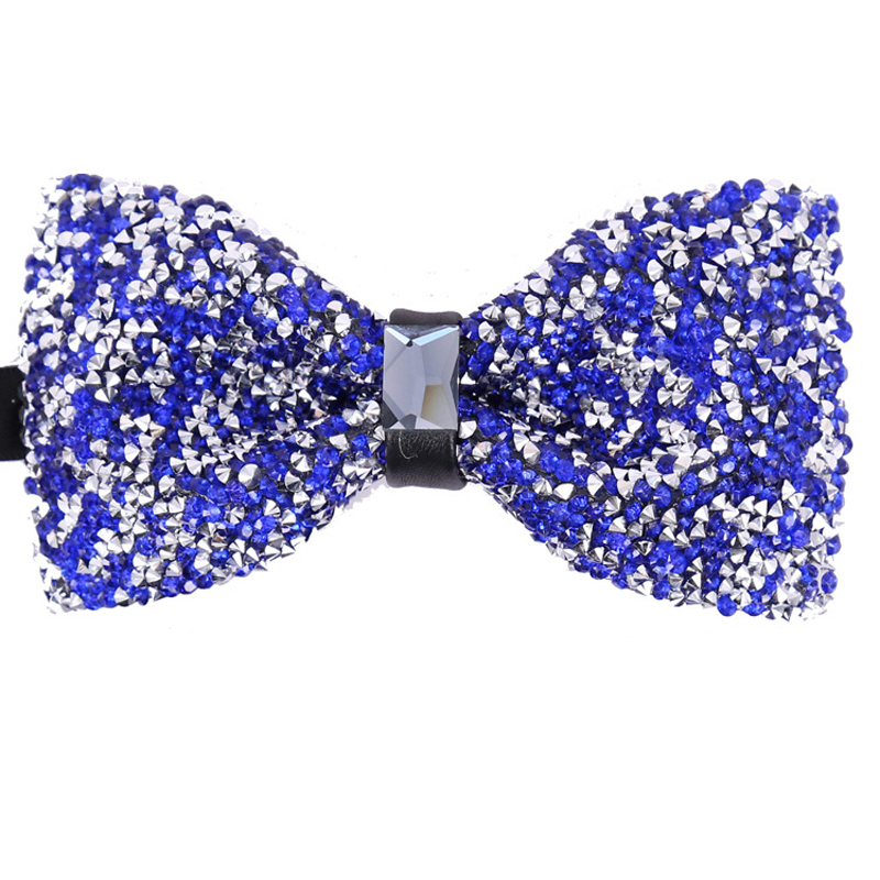 New RhinestonBow Tie For Men Shining Crystal Collar Bowtie Luxury Wedding Banquet Party Bling Butterfly Knot Bridegroom Bow Ties