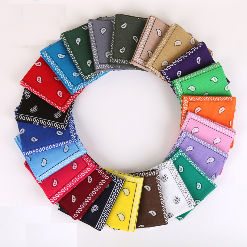 55CM Cotton HOT Cashew Flowers HipHop Printed Bandana Men Women Outdoor Headbands Band Wrist Wraps Amoeba Scarves Hair Accessory