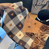 Scarves Women Knitted Heart-pattern Plaid Lovey Girl Winter Scarf College Fashionable Leisure Shawl Wraps