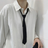 Unisex Black Simple Clip on Tie Security Tie Uniform Shirt Suit Neckties Steward Matte Funeral Lazy Neck Ties Men Women Students