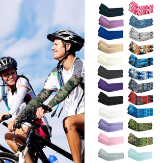 1 Pair Arm Sleeves Summer Sun UV Protection Ice Cool Cycling Running Fishing Climbing Driving Arm Cover Warmers For Men Women