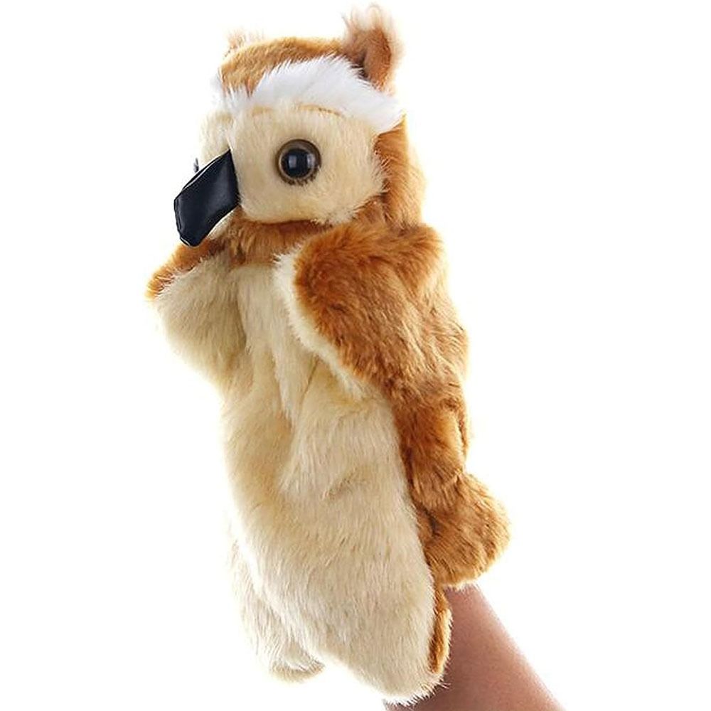 Plush Owl Hand Puppets Creative Brown Finger Puppets Cute Soft Stuffed Animals Toy Interactive Baby Educational Toy Kids Gift