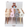 1 Piece Girl Plush Ball Bear Gel Pen School Officel Supplies Stationery Cute Kawaii Creative Lovely Sweet Pens
