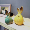 Ceramic Rabbit Figurines Easter Long Ear Bunny Ornament Desktop Animal Doll Home Office Room Decoration