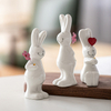 Rabbit Bunny Figurine Decor Ceramic Figurines Statue Easter Zodiac Year Sculpture Chinese Statues Mini Ornament New Ornaments
