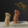 20.3cm Nordic White Ceramic Decoration Dried Flower Vase Foyer Desktop Study Cute Rabbit Ornament Living Room Flower Planter