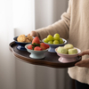 Tea Cake Tray Ceramic Fruit Plate Small Size Living Room Home Snack Snack Dish High Leg Fruit Tray