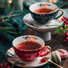 Ceramic New Bone China European Light Luxury Coffee Cups And Saucers Set Vintage Flower Tea Cups Wedding Gift Accompaniment Gift