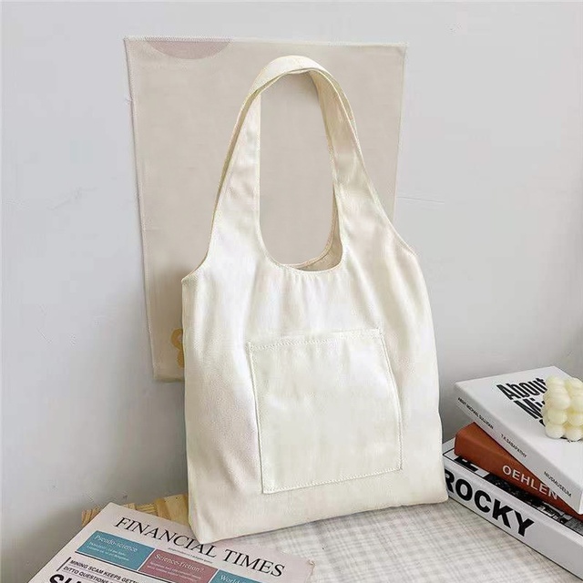 Women Shopping Shoulder Bag Ladies Reusable Eco Foldable Supermarket Handbag Street Style Student Aesthetic Storage Canvas Bags