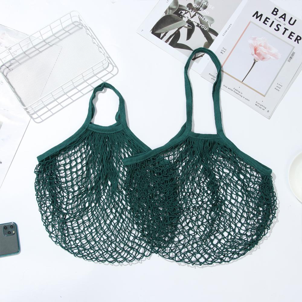 Reusable Cotton Mesh Bag Shopping String Fishnet Net Turtle Bags Storage Handbag Tote Woven Net Tote Environmental Protection