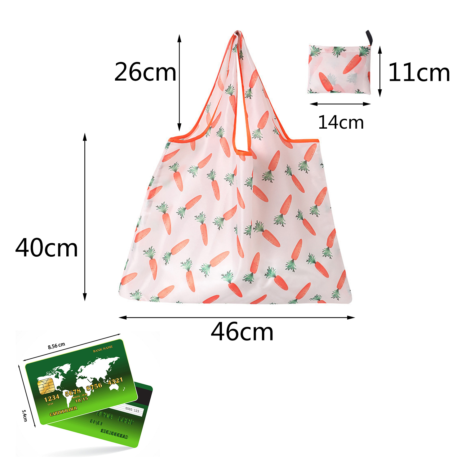 Shopping Bag Reusable Foldable Tote 46*40*26cm Cute Grocery Bag with Bag Large Capacity Tear Resistant Machine Washable Tote