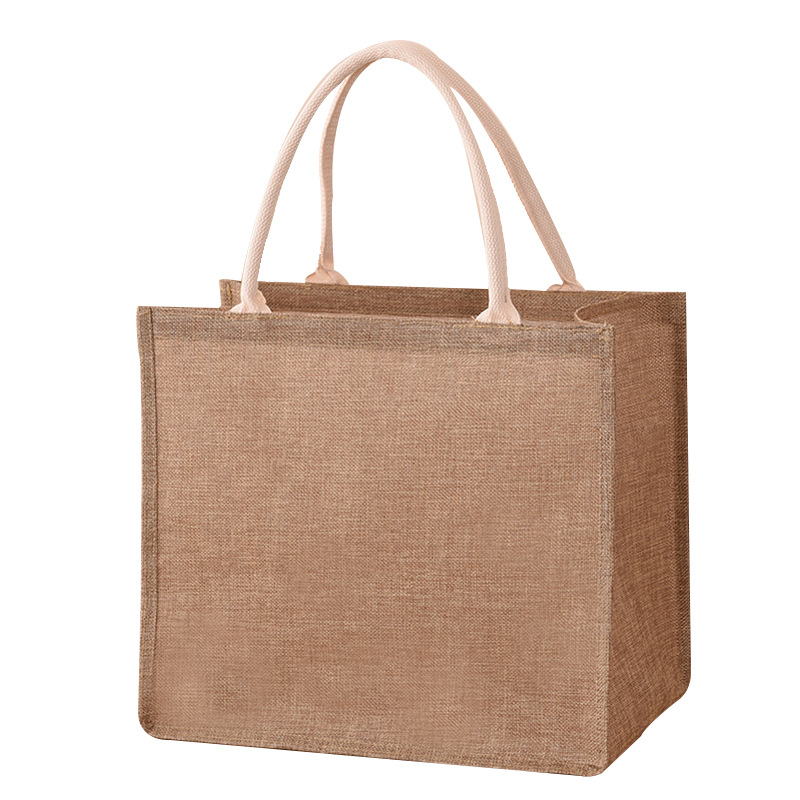 Linen Bags Shopping Bags Linen Bag Hand-painted Cotton Sacks Jute Portable Imitation Sacks Laminated Bags Foldable Shopping Bag