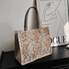 Women's Handbag Large Capacity Cotton Linen Printing Tote Bag Shoulder Bag Commuting Underarm Bag Casual Carrying Shopping Bag