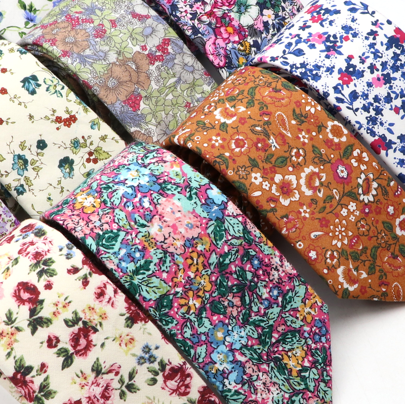 New Fashion Floral Tie for Men Narrow Casual Men's Ties Wedding Party Skinny Flower Printed Neckties Male Suits Neck Ties