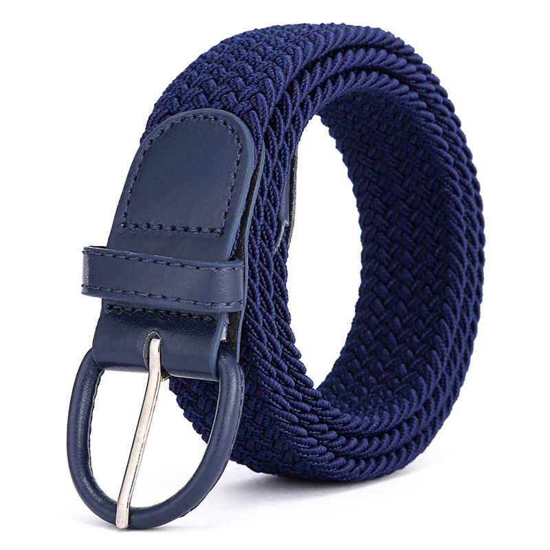 Men Women Elastic Stretch Waist Belt Black Canvas Stretch Braided Elastic Woven Leather Belt Wide Hot Metal Stretch Men's Belts