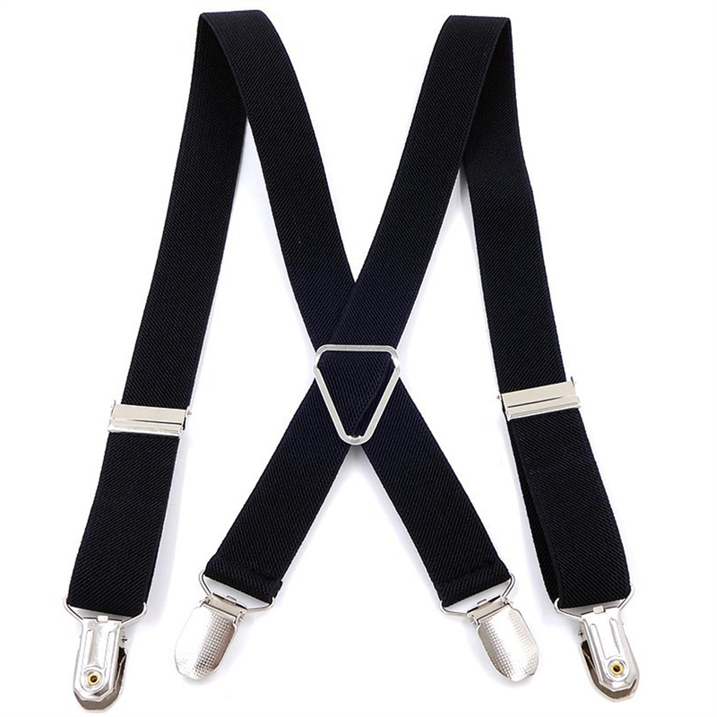 Suspenders Men Adjustable Elastic X Back Pants Women Suspender for Trousers 2.5CM Width 4 Clips Adjustable Elastic Back Braces