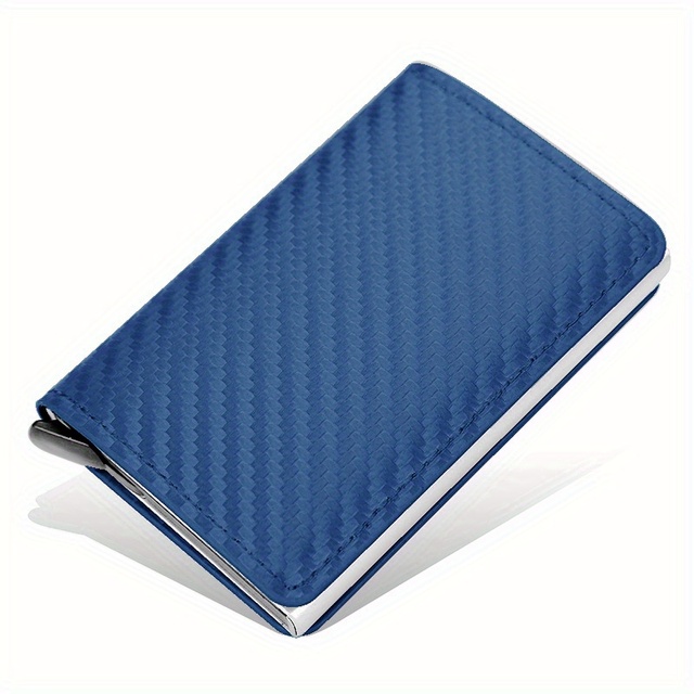 Carbon Fiber Credit Card Holder Wallet Men Rfid Smart Metal Thin Slim Pop Up Minimalist Wallet Small Black Purse Metal Wallet