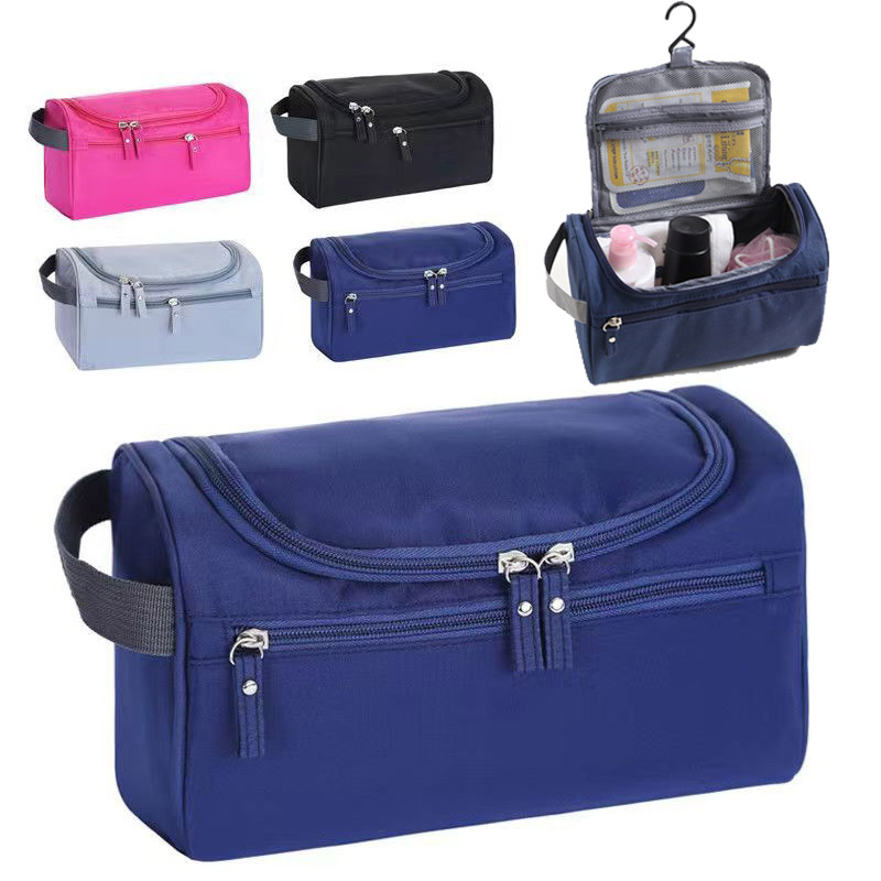 Zipper Polyester Men Business Portable Storage Bag Toiletries Organizer Women Travel Cosmetic Bag Hanging Waterproof Wash Pouch