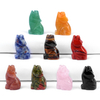 Mini Gemstones Dog Statue Natural Healing Crystal Mineral Animal Figurine Stone Carving Ornament Energy Carft Home Decor