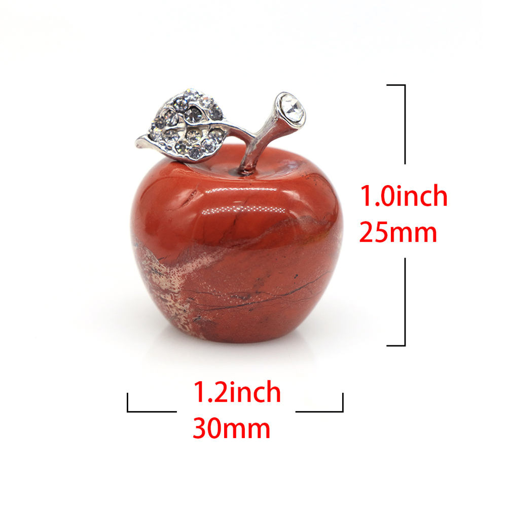 30MM Apple Statue Healing Crystal Home Decoration Gemstone Natural Stone Carved Figurine Room Ornament Christmas Gift Wholesale