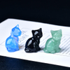 1pc 3.5cm/1.38in Crystal Carved Cat, Meditation Stone Crystal Gift for Home Decor.