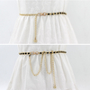 Simple Pearls Beaded Belt Women Gold Color Metal Waist Chain Korean Elegant All Match Female Dress Sweater Decoration Waistband