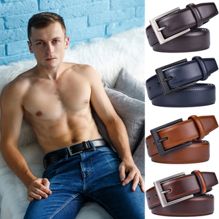 Men's Genuine Leather Dress Belt Handmade Fashion Classic Designs For Work Business And Casual