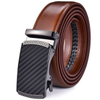 Men's Leather Ratchet Automatic Buckle Belt Suitable with Formal Casual Trousers