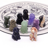 1.2Inch Mini Gemstones Dog Statue Natural Healing Crystal Mineral Animal Figurine Stone Carving Ornament Energy Carft Home Deco