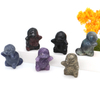 1.2" Natural Stones Carved Cartoon Turtle Figures Healing Gemstone Crystal Cute Anime Figurine Crafts Home Decor Kids Xmas Gifts