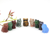 1.2" Cute Cat Statue Natural Stone Crystal Hand Carved Healing Animal Figurine Reiki Gemstone Craft Home Decoration Holiday Gift
