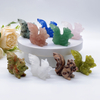 50mm Natural Strawberry Quartz Opalite Squirrel Carved Crystal Stone Reiki Healing Animal Handcraft Gemstone Home Decor Gift