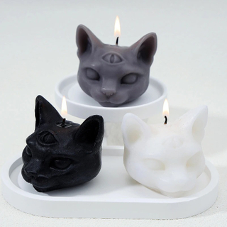 Three Eye Cat Scented Gothic Candles Soy Wax Halloween Creative Aromatherapy Decoration Dark Cat Ornaments Home Room Decor Gift