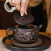 Purple Pottery Rotatable Pot Ceramic Kung Fu Teapot Single Teapot Pu'er Tea Making Device Tea Sets Chinese Tea Pot