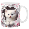 Kawaii Cat Pattern Ceramic Mug 3D Space Design Kitten Coffee Mug Tea Milk Latte Cup Funny Christmas Birthday Gift For Cat Lovers
