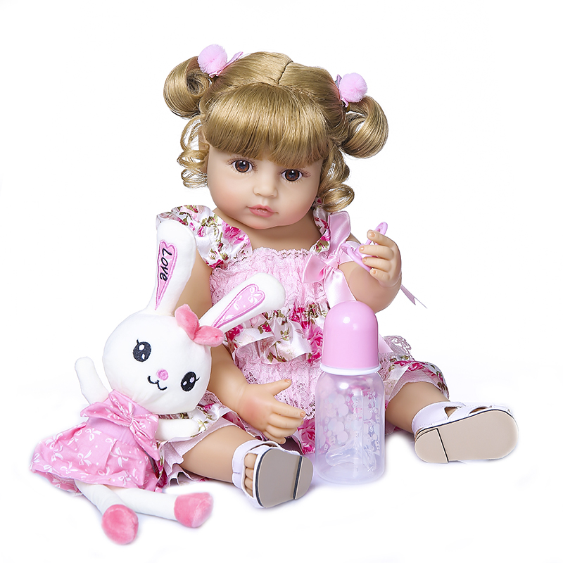 50CM Full Body Soft Silicone Popular Sweet Face Reborn Toddler Baby Girl Doll Birthday Christmas Gift High Quality Doll